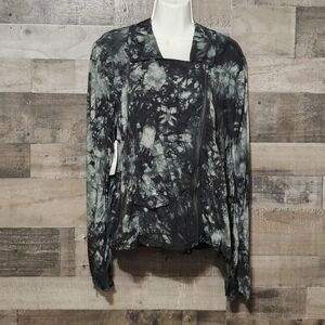 Anthropologie Marrakech Tie Dye Printed Full Zip Utility Jacket Women's M